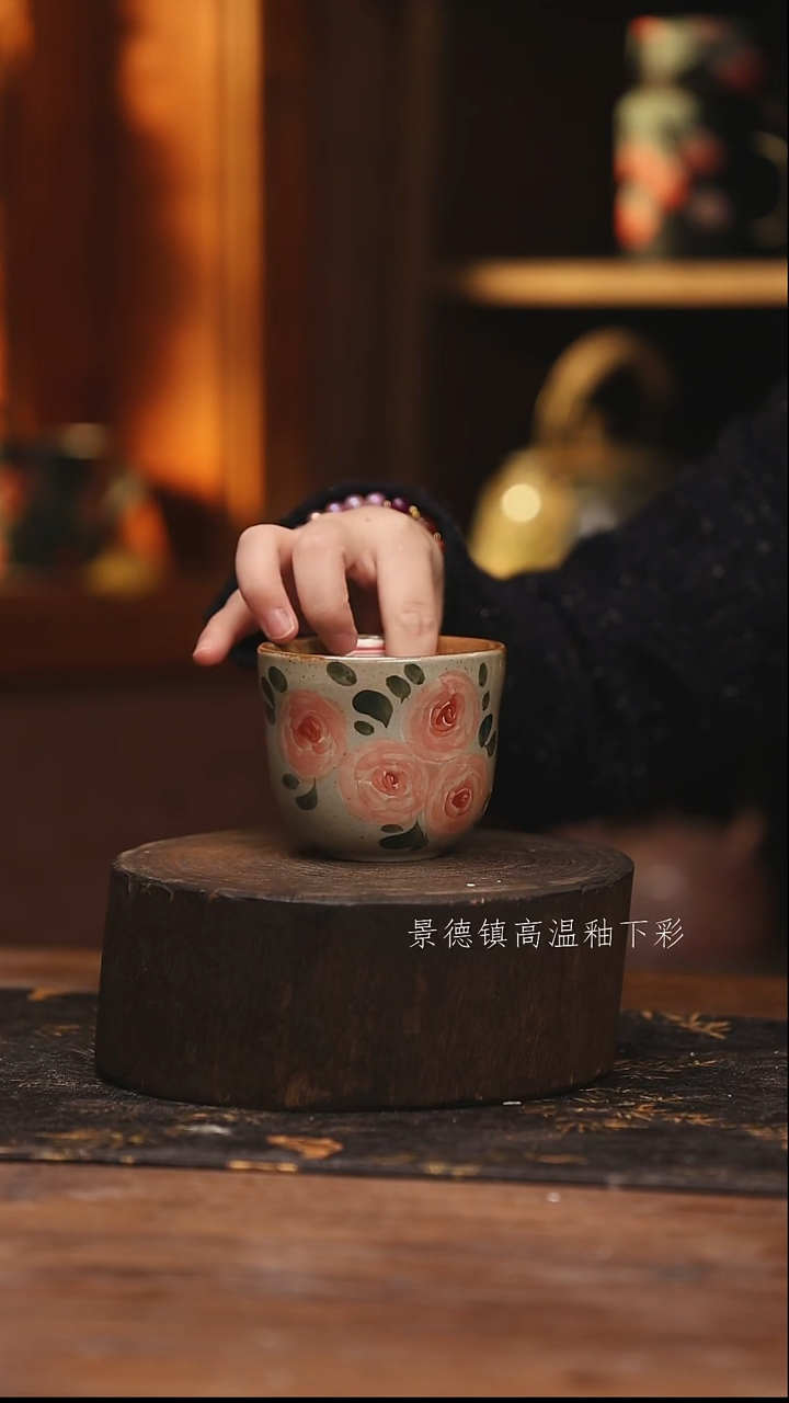 陶瓷景德镇高温釉下手绘陶瓷@L820@