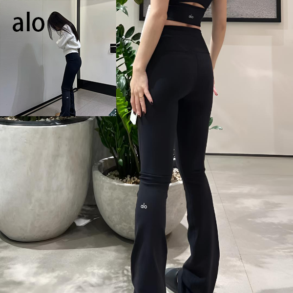 ALO  长裤休闲裤喇叭裤显瘦四季通用修身常规纯色女款微喇裤QX-1