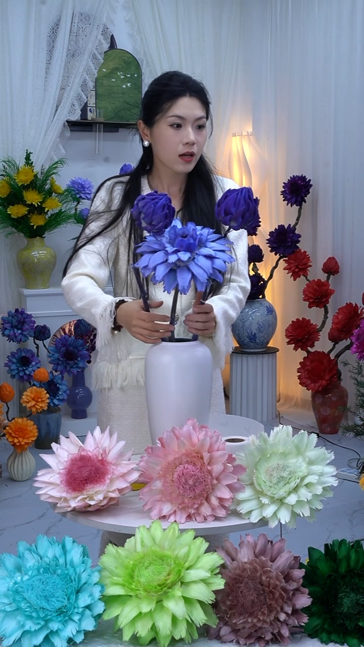 永生洋蓟紫色3头【吸色不均】9040