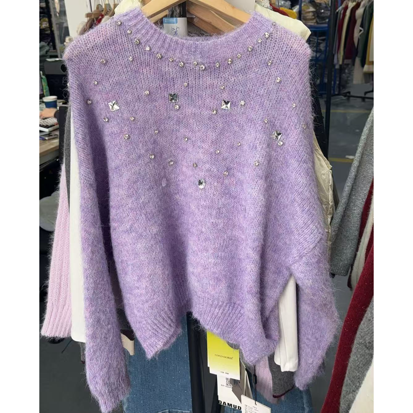 972-848 紫 秋冬常规款百搭秋季毛针织女装