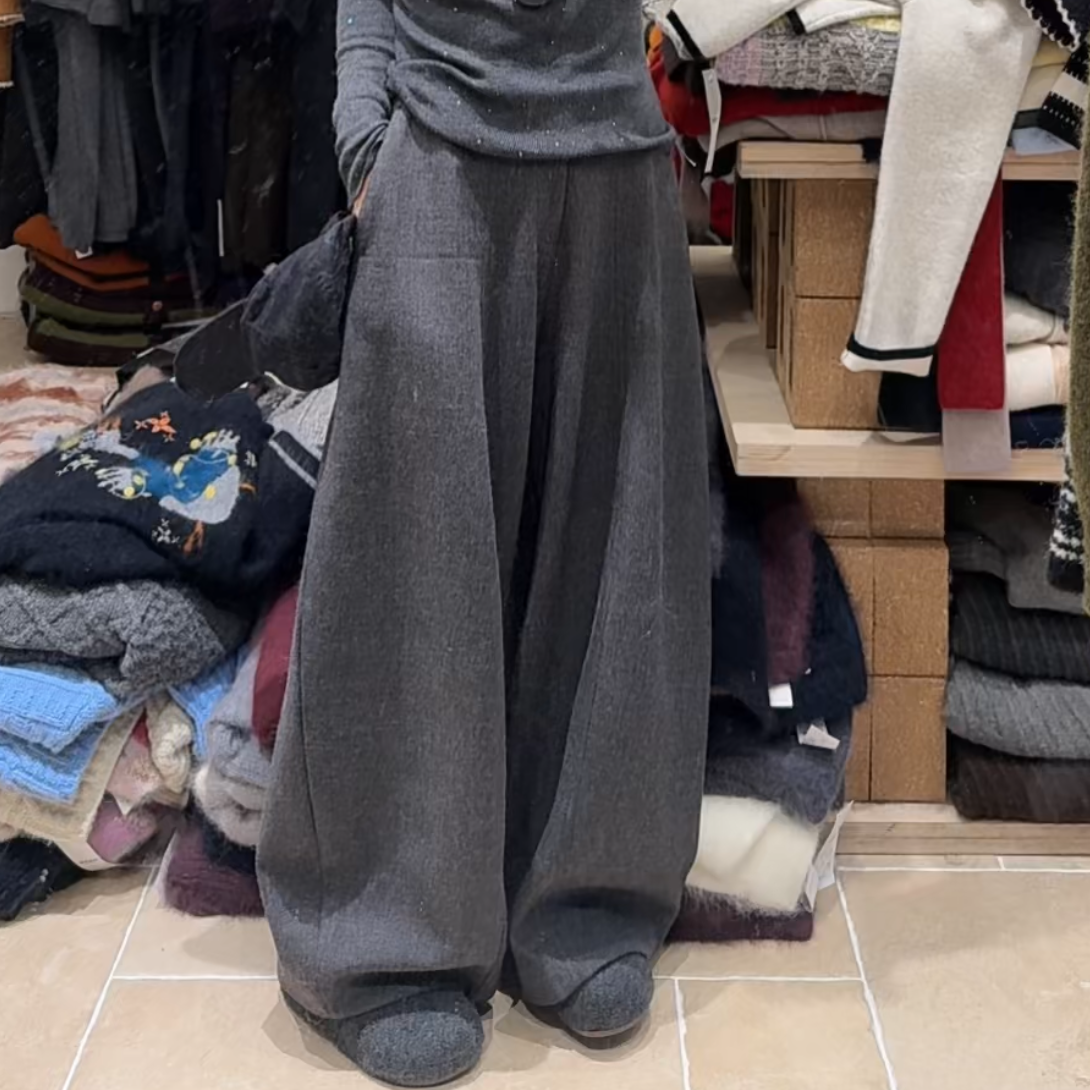 贝姐同款【加绒西装气球裤】后腰松紧加绒西装休闲裤2589