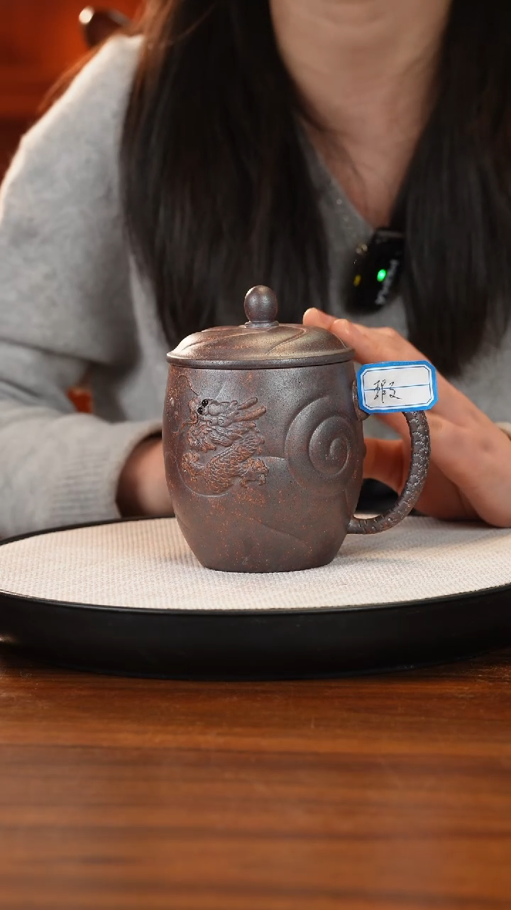 【闪购商品】紫砂茶杯宜兴原矿紫砂龙骨金沙柴烧盖杯微瑕