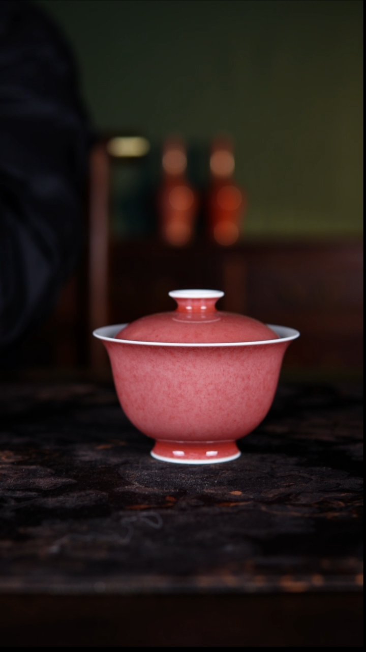 杯子白泥用****4高温铜红釉豇豆红