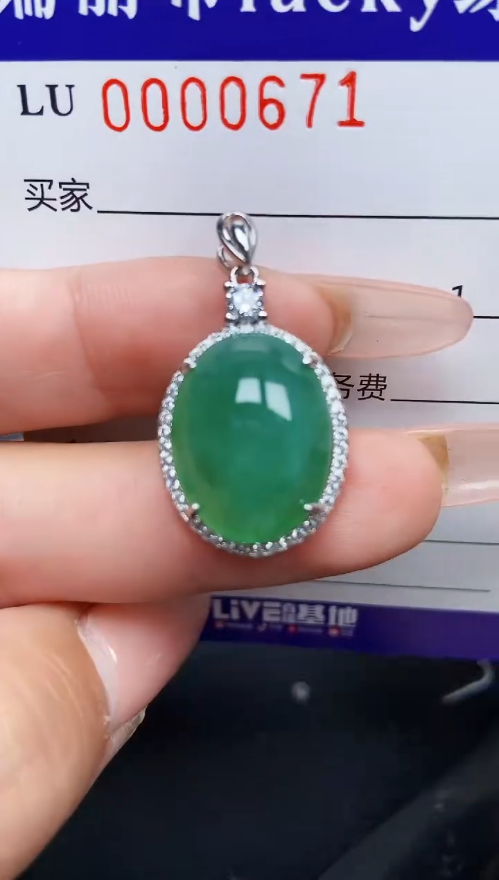 【闪购商品】翡翠颈饰银S925镶嵌0671