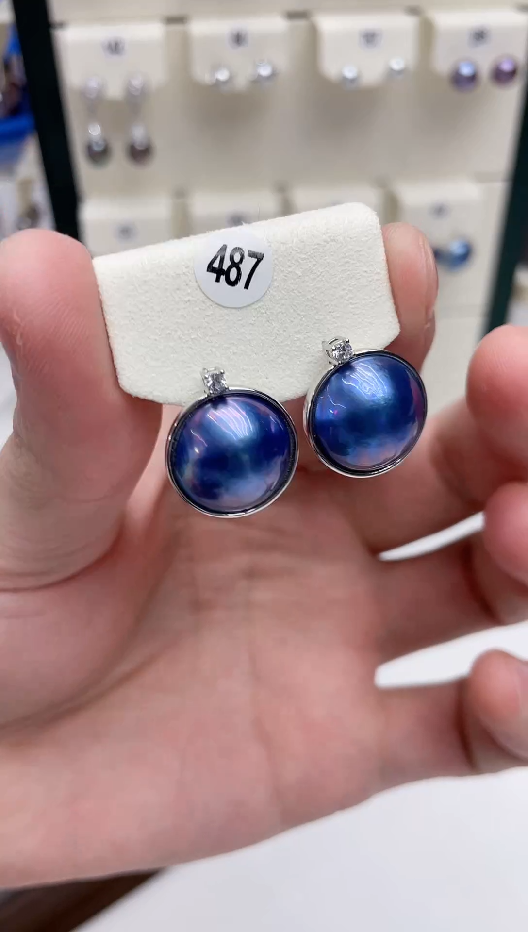 【闪购商品】拼合珍珠（马贝珠）耳饰银S925镶嵌耳饰