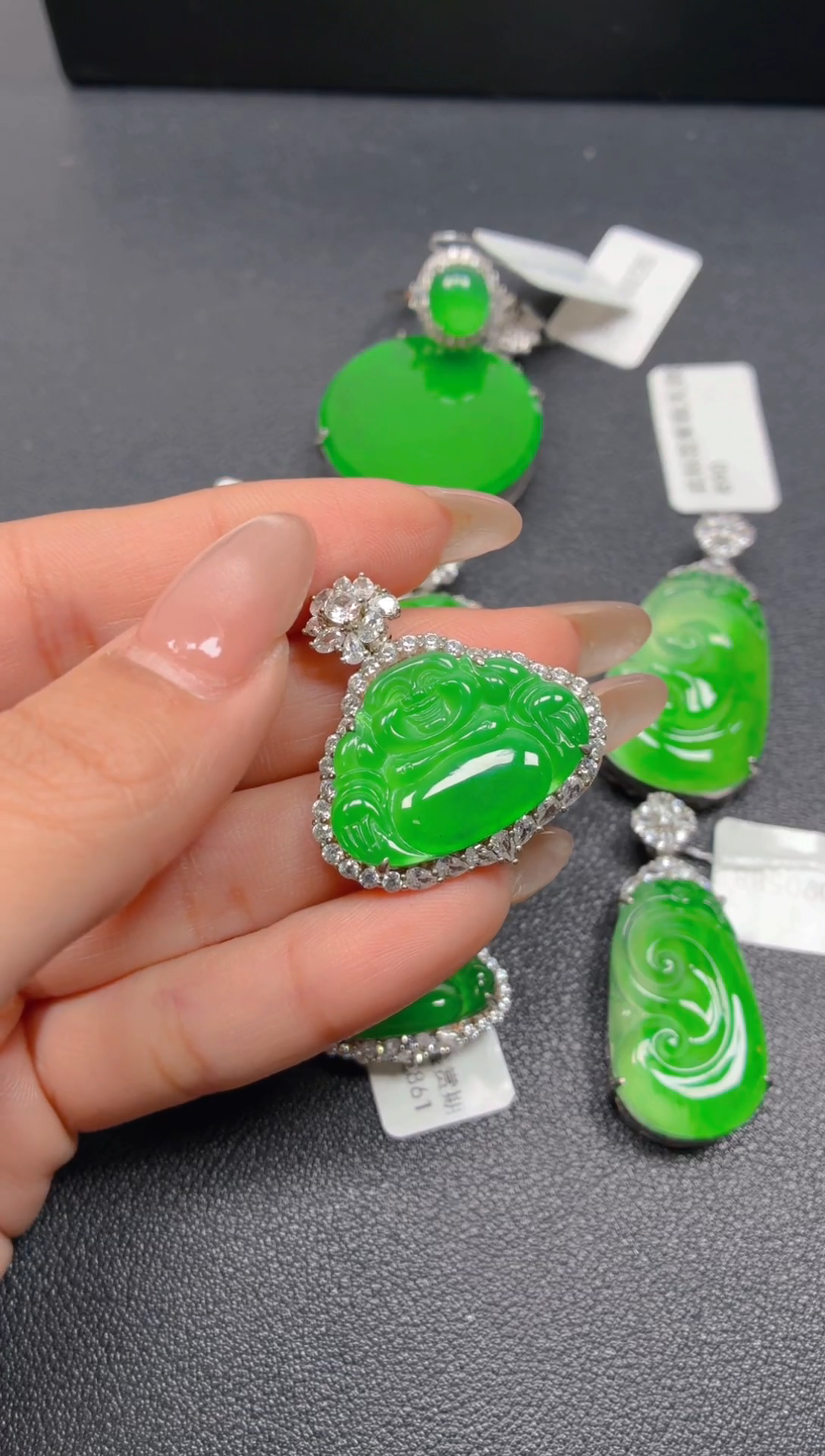 吊坠(不含链)银S925镶嵌翡翠1