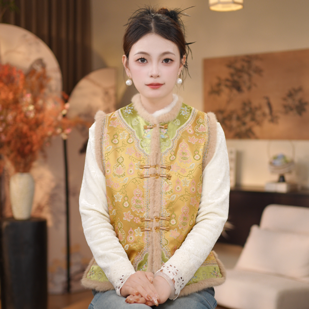 【金福禄-加棉马甲】新款加棉立领织花高级感马甲232