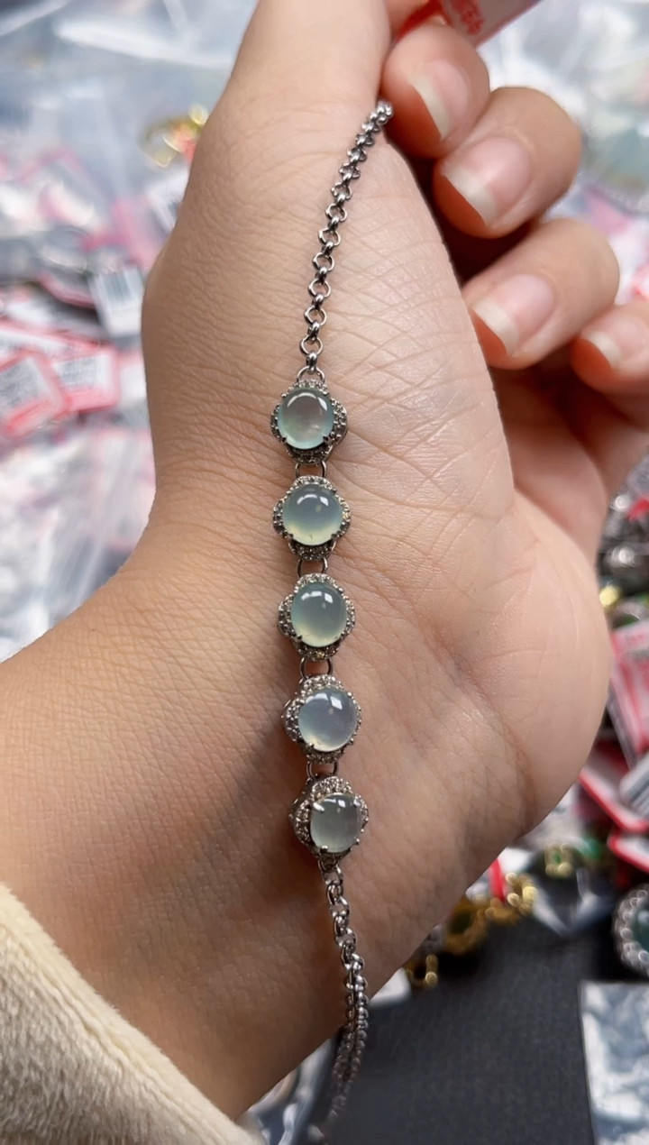 银S925镶嵌戒指翡翠天然A货缅甸翡翠