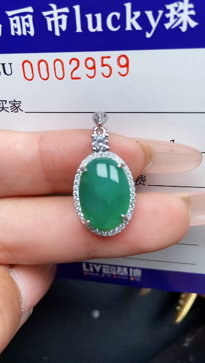 【闪购商品】翡翠颈饰银S925镶嵌2959