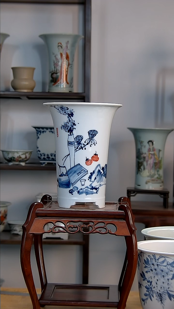 景德镇陶瓷手工花盆