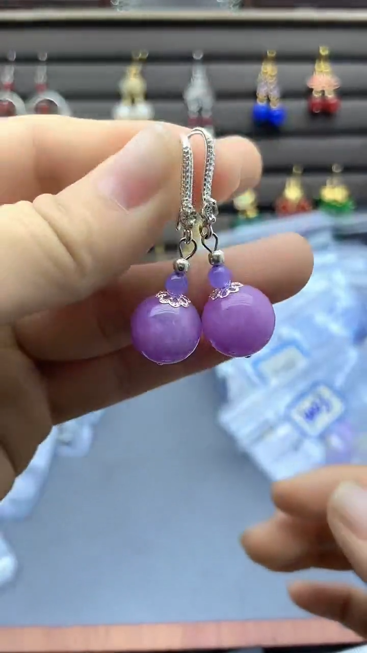 【闪购商品】翡翠耳饰银S925镶嵌143000