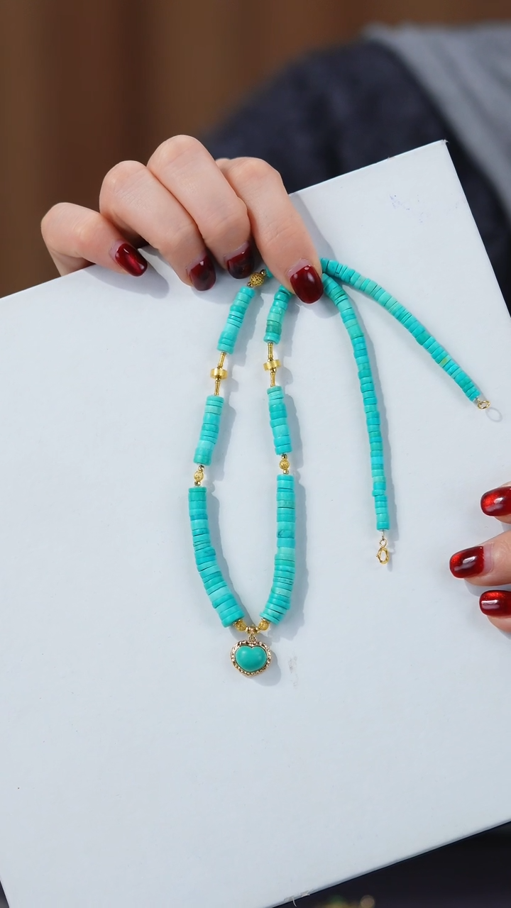 【闪购商品】绿松石项链18K金镶嵌1