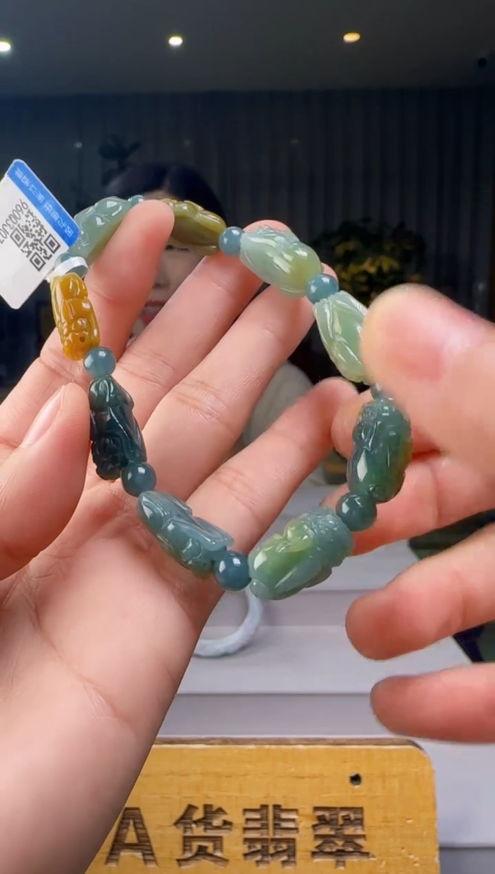 未镶嵌手串翡翠多样性发其一HH@@960Q3J07642