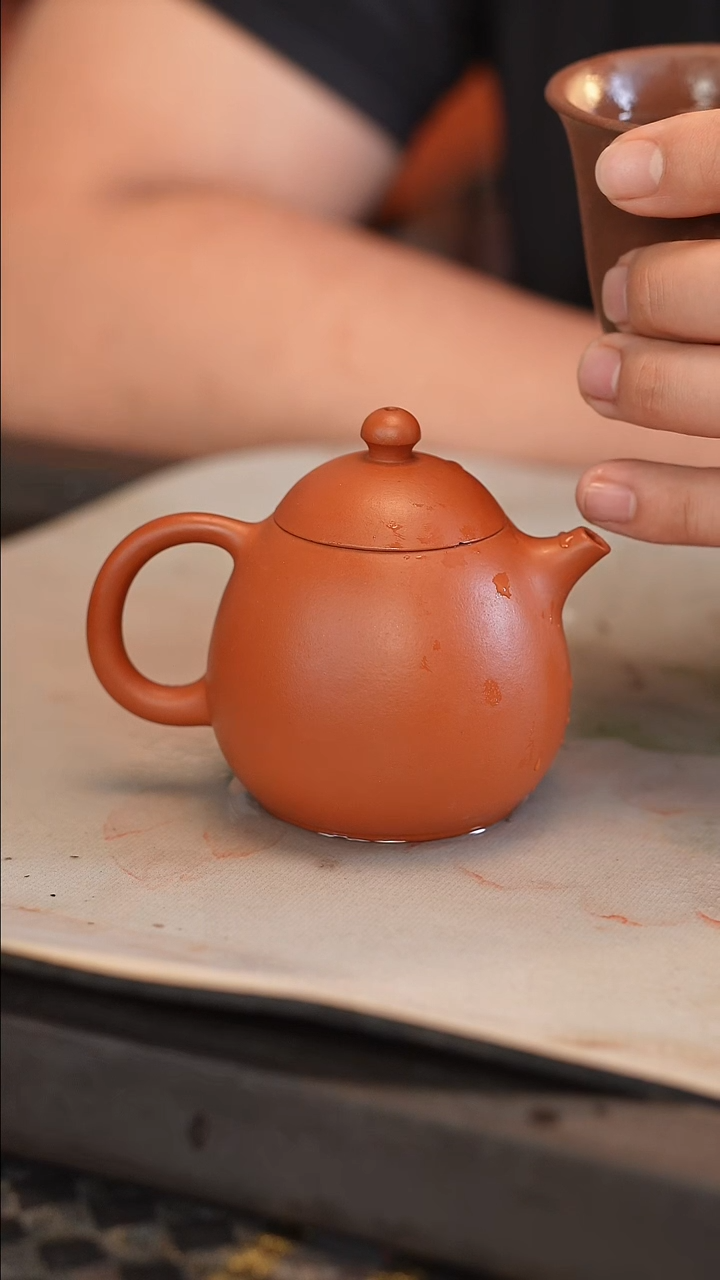 茶壶紫砂白*军200cc 朱泥 半手工 