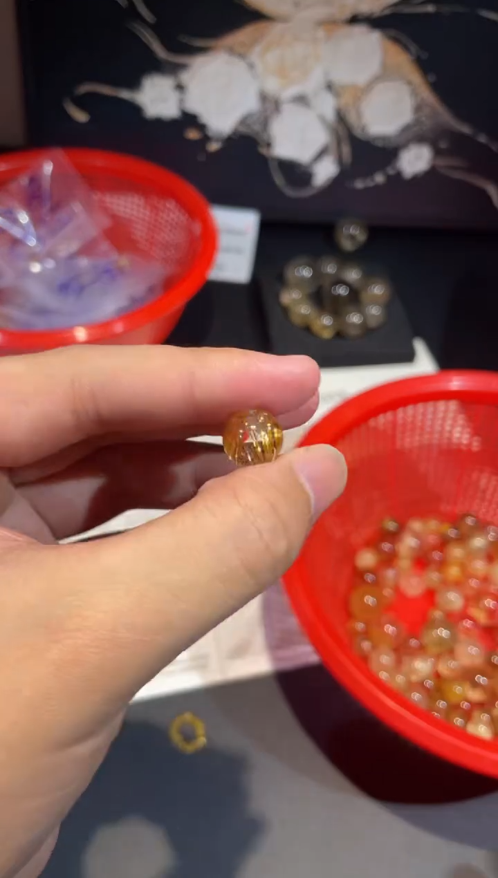 未镶嵌珠宝半成品水晶【D01】发晶单珠11.2M1个