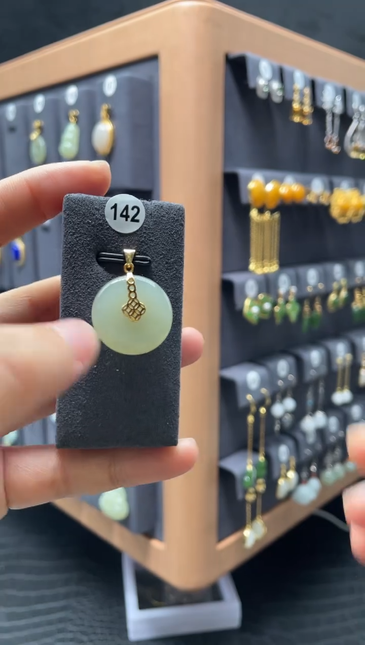 【闪购商品】和田玉吊坠(不含链)银S925镶嵌0142