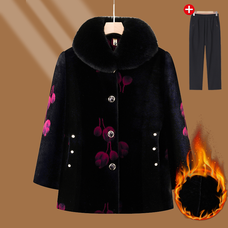 奶奶冬装外套中老年人保暖棉衣女妈妈秋冬加厚中长款时尚妈妈洋气