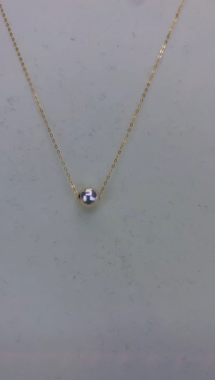 18K金镶嵌DA海水珍珠GD007 8-9 路路通吊坠