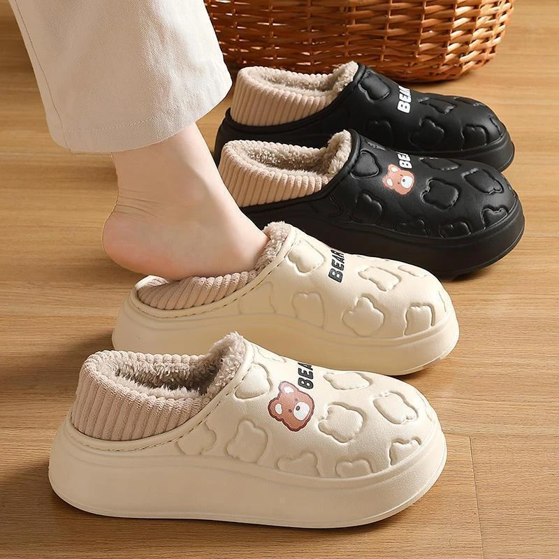 包跟防水棉拖鞋男女冬季2025新款室内家居厚底防滑保暖棉鞋ZZ