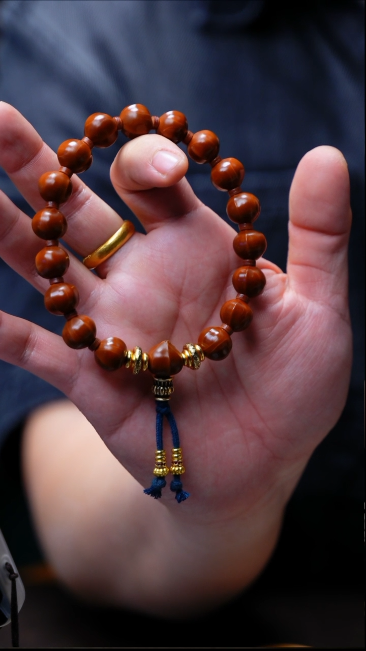 手串/手链橄榄核蓝*小籽鲨鱼背*