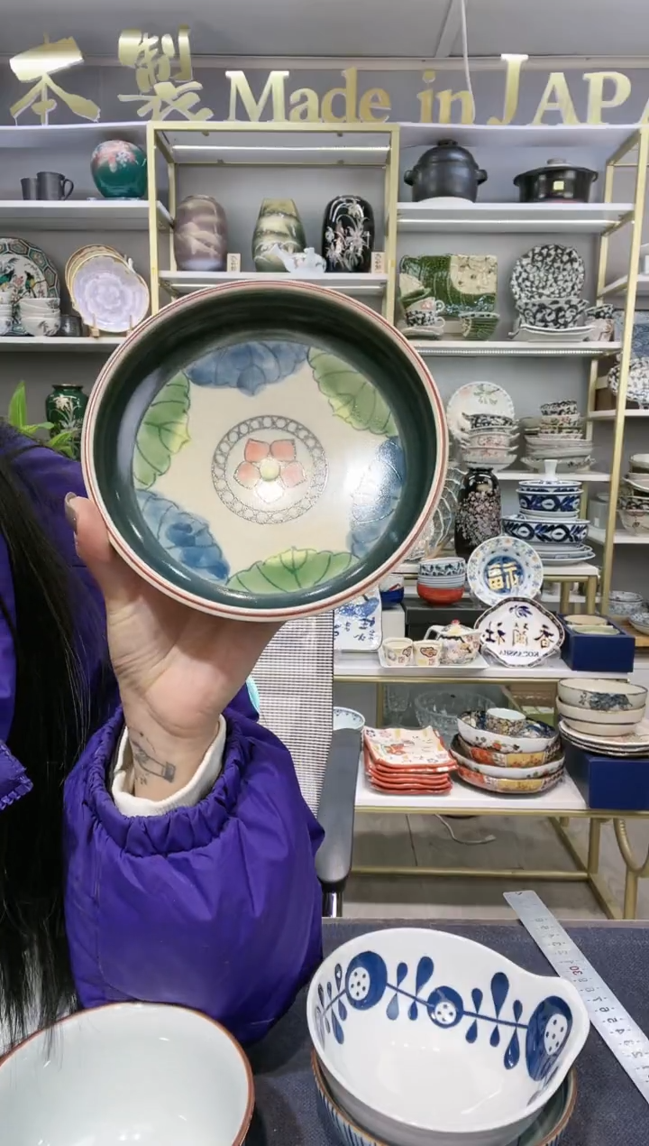 【闪购商品】碗有田烧手绘梦莲钵15.5cm一只