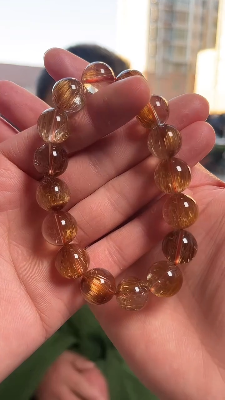 【闪购商品】发晶手链未镶嵌天然铜发晶手串多样性发一13mm
