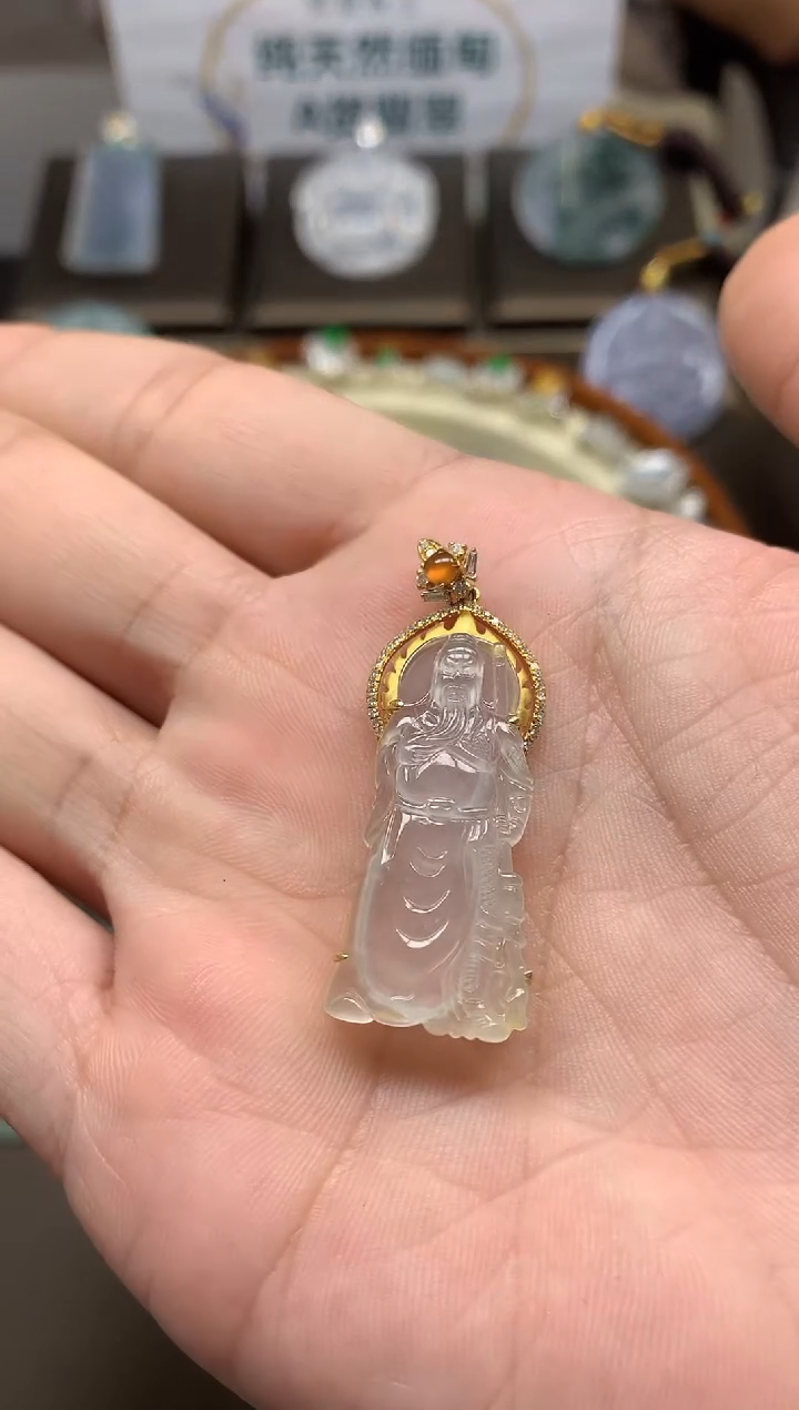 【闪购商品】翡翠吊坠(不含链)18K金镶嵌挂件