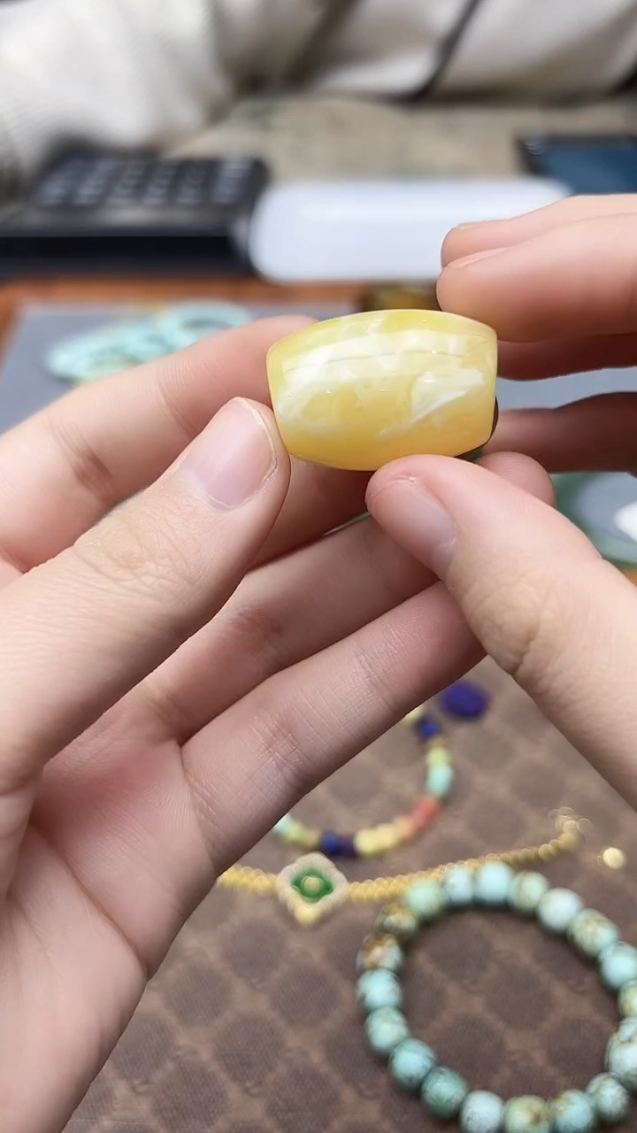 蜜蜡颈饰未镶嵌蜜蜡马蹄配珠LS