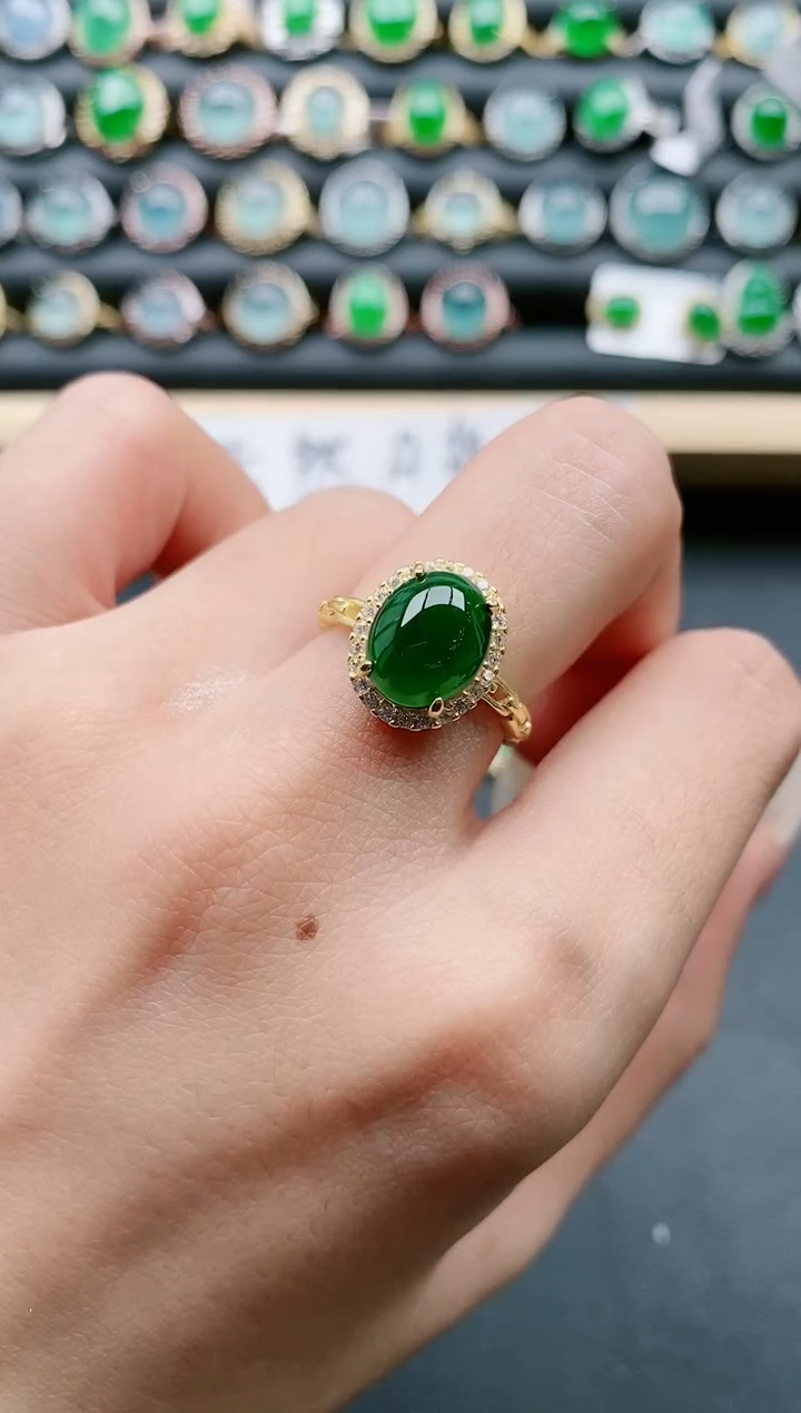 【闪购商品】翡翠戒指银S925镶嵌1111111