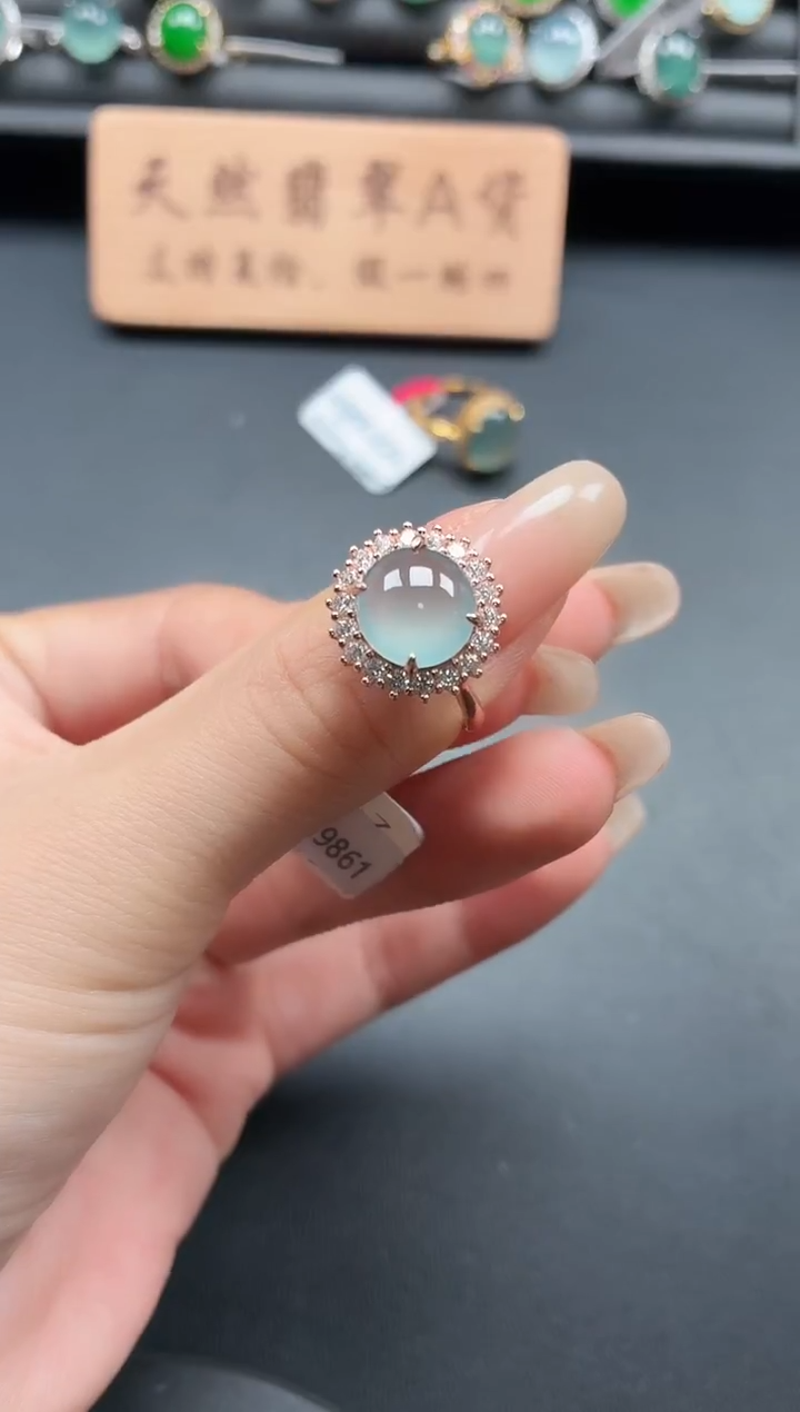 银S925镶嵌戒指翡翠1111