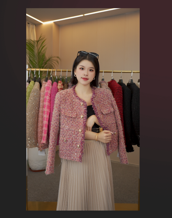 【牡丹花】MSSY美舒尚衣、小香风气质百搭时尚短外套秋冬60105