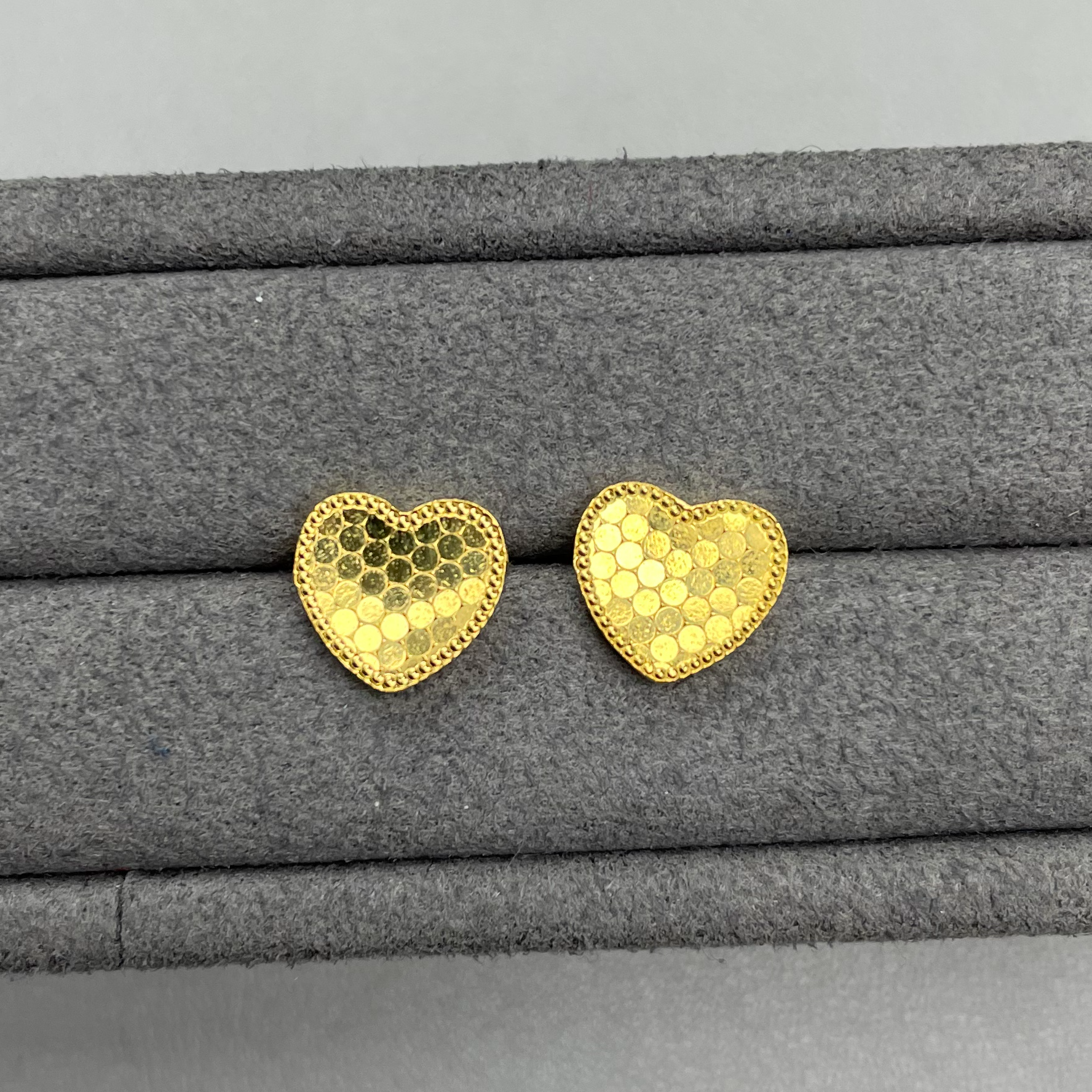 足银耳饰 足银心形耳钉