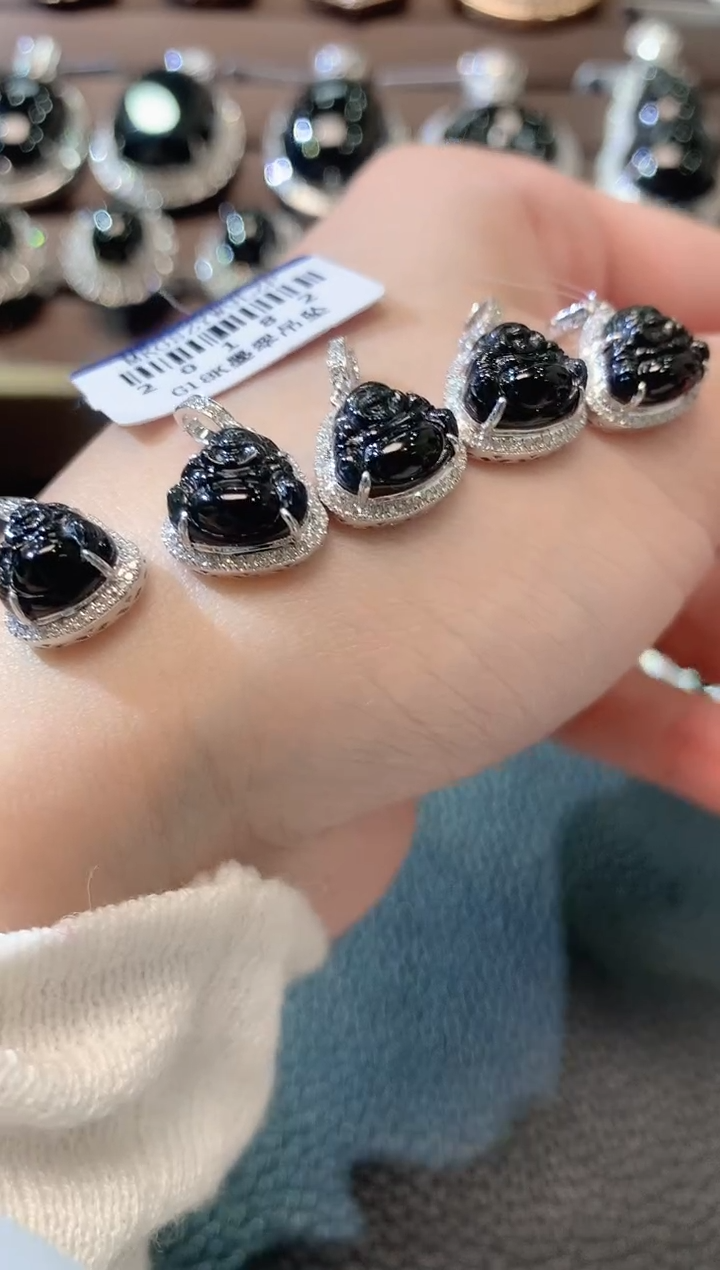 【闪购商品】翡翠吊坠(不含链)18K金镶嵌A12多样性发一件