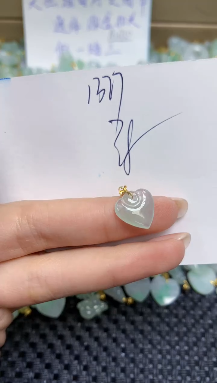 【闪购商品】翡翠颈饰18K金镶嵌天然缅甸A货翡翠