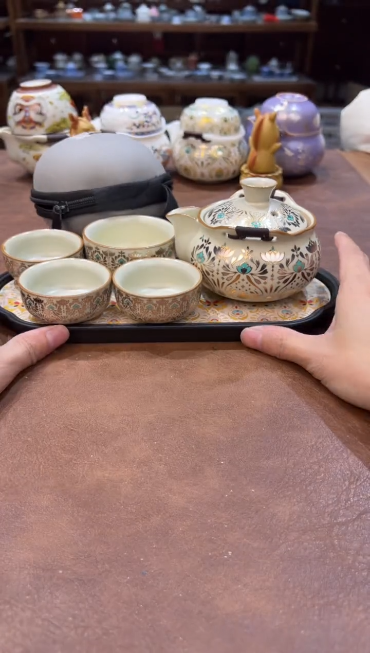 真的很便宜超好看会开片的旅行茶具