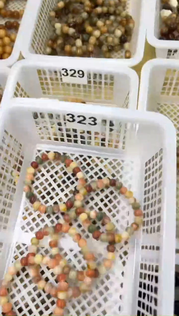 手串菩提根/象牙果卡10彩虹算盘珠文玩手串通货323