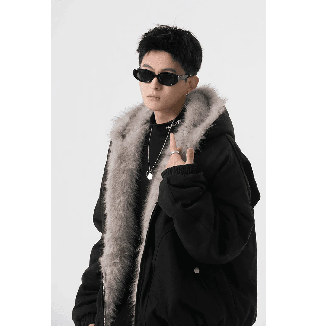 美式座山雕棉服外套男2025秋冬季vintage毛领痞帅高街休闲夹克