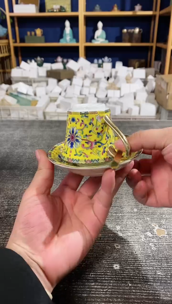 【闪购商品】其他帝王黄珐琅彩咖啡杯