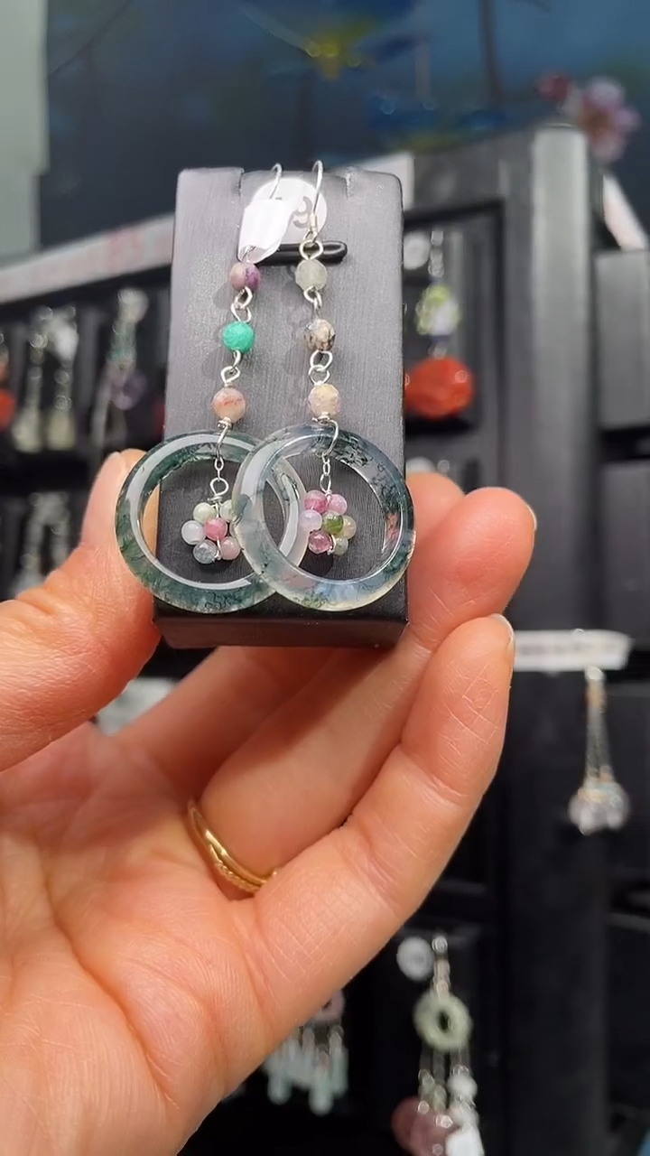 银S925镶嵌耳饰紫晶紫*兰紫罗兰