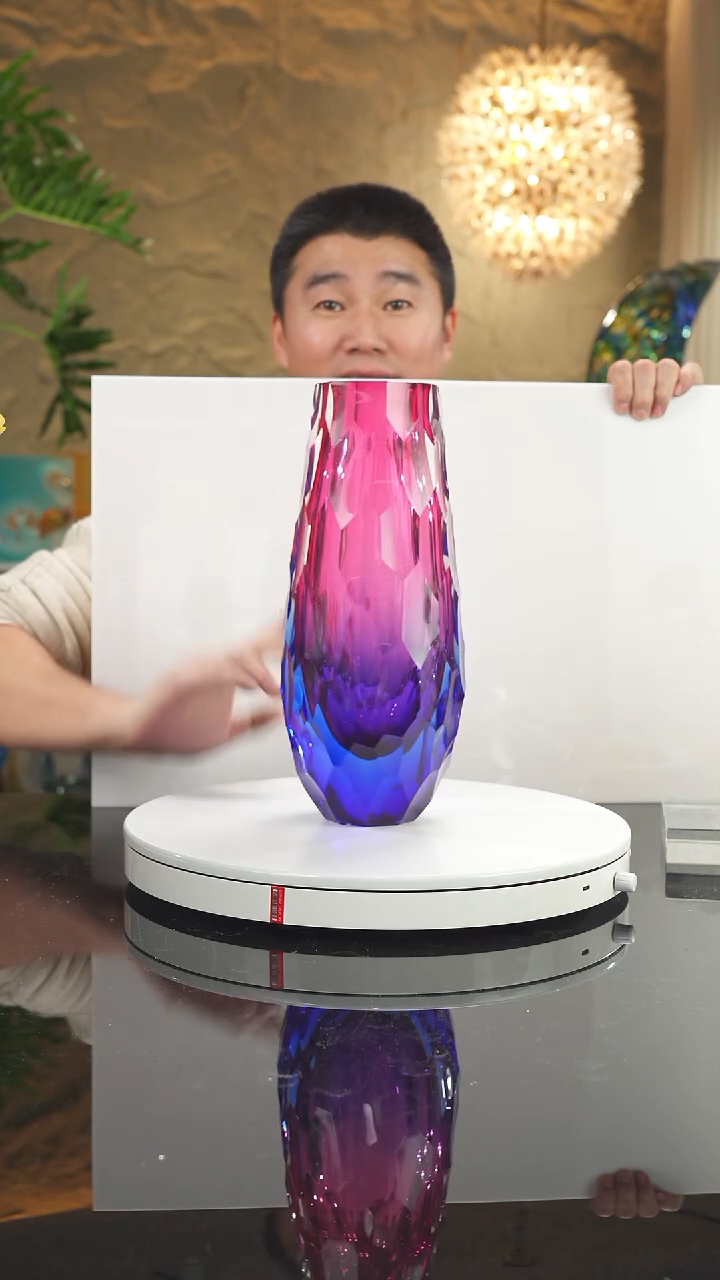 【闪购商品】摆件福利金红蓝凹切面花瓶