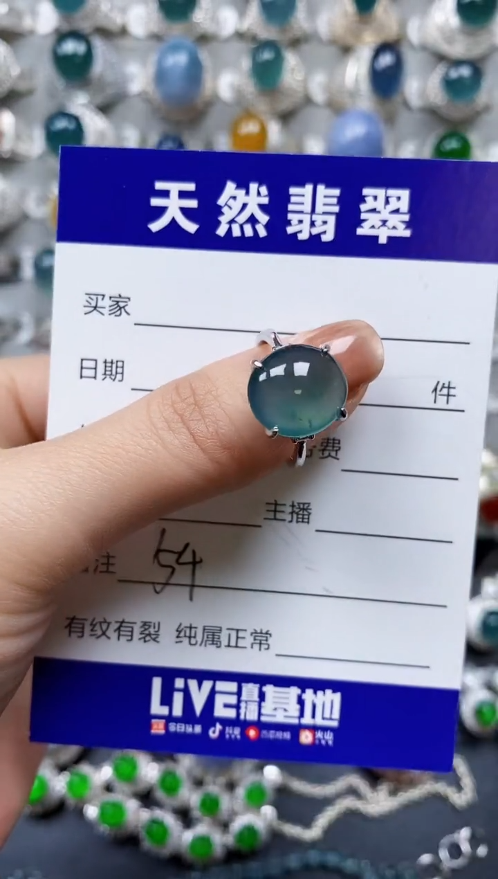 【闪购商品】翡翠戒指银S925镶嵌0054