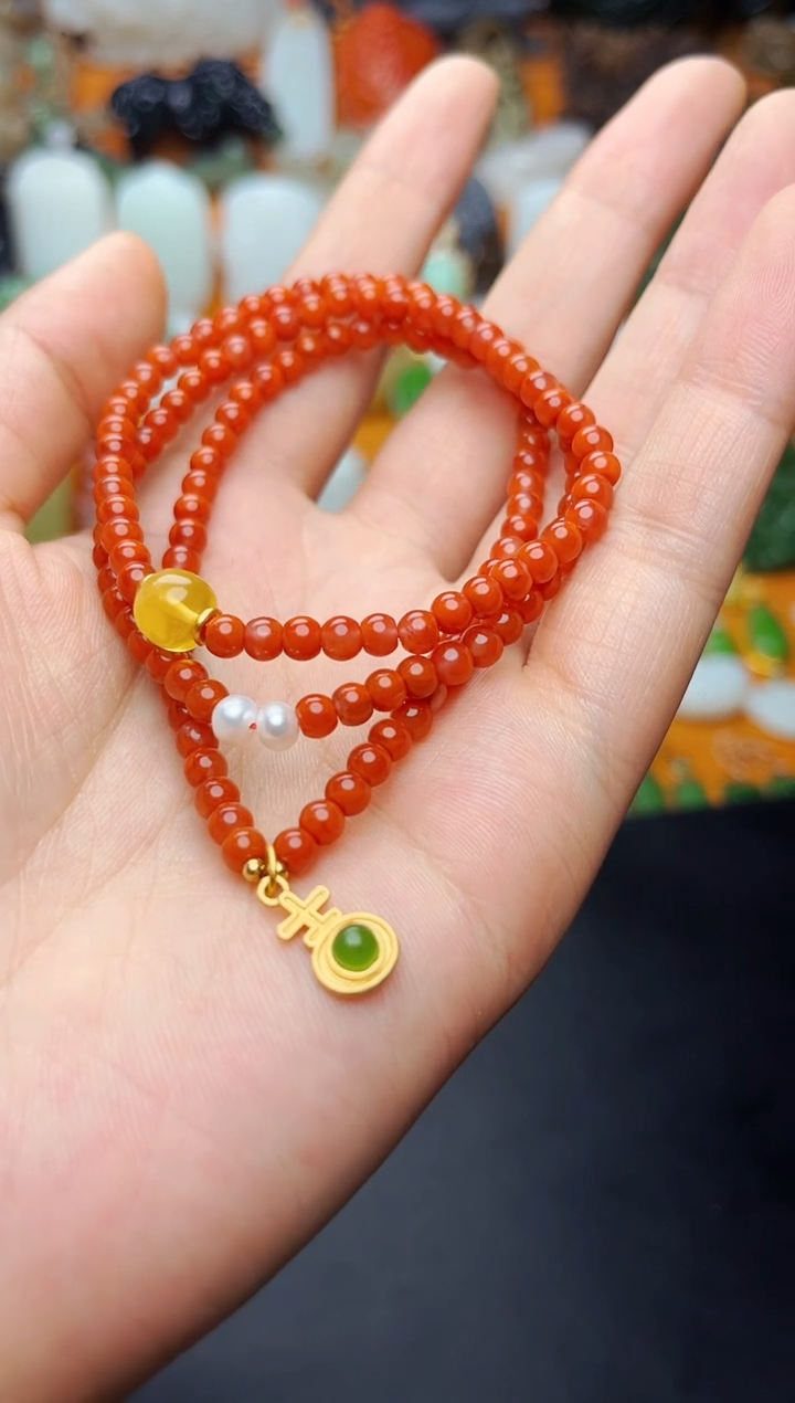 【闪购商品】南红玛瑙手串未镶嵌多圈手串