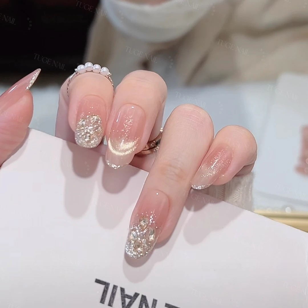 TugeNail “星辰律动”春夏法式金边猫眼纯欲手工穿戴甲九儿专属