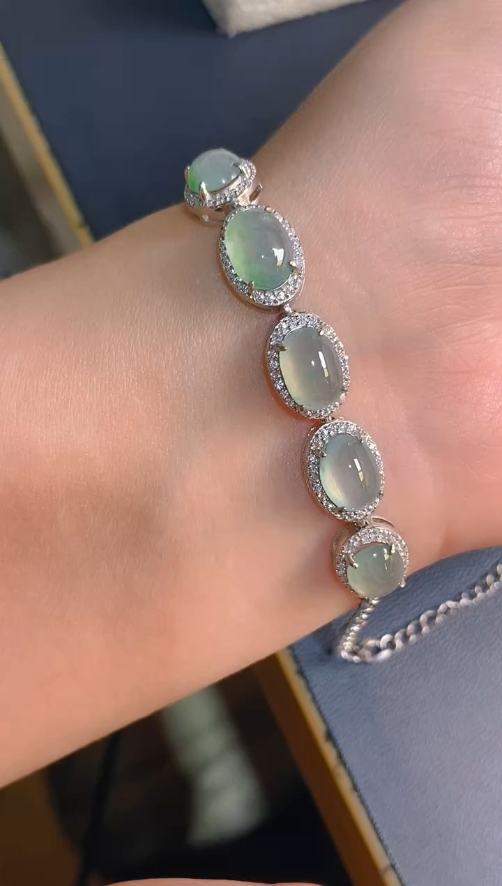 【闪购商品】翡翠耳饰银S925镶嵌天然A货翡翠1