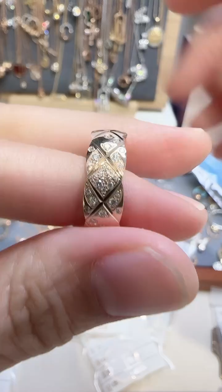 【闪购商品】天然钻石戒指/指环18K金镶嵌戒指16号