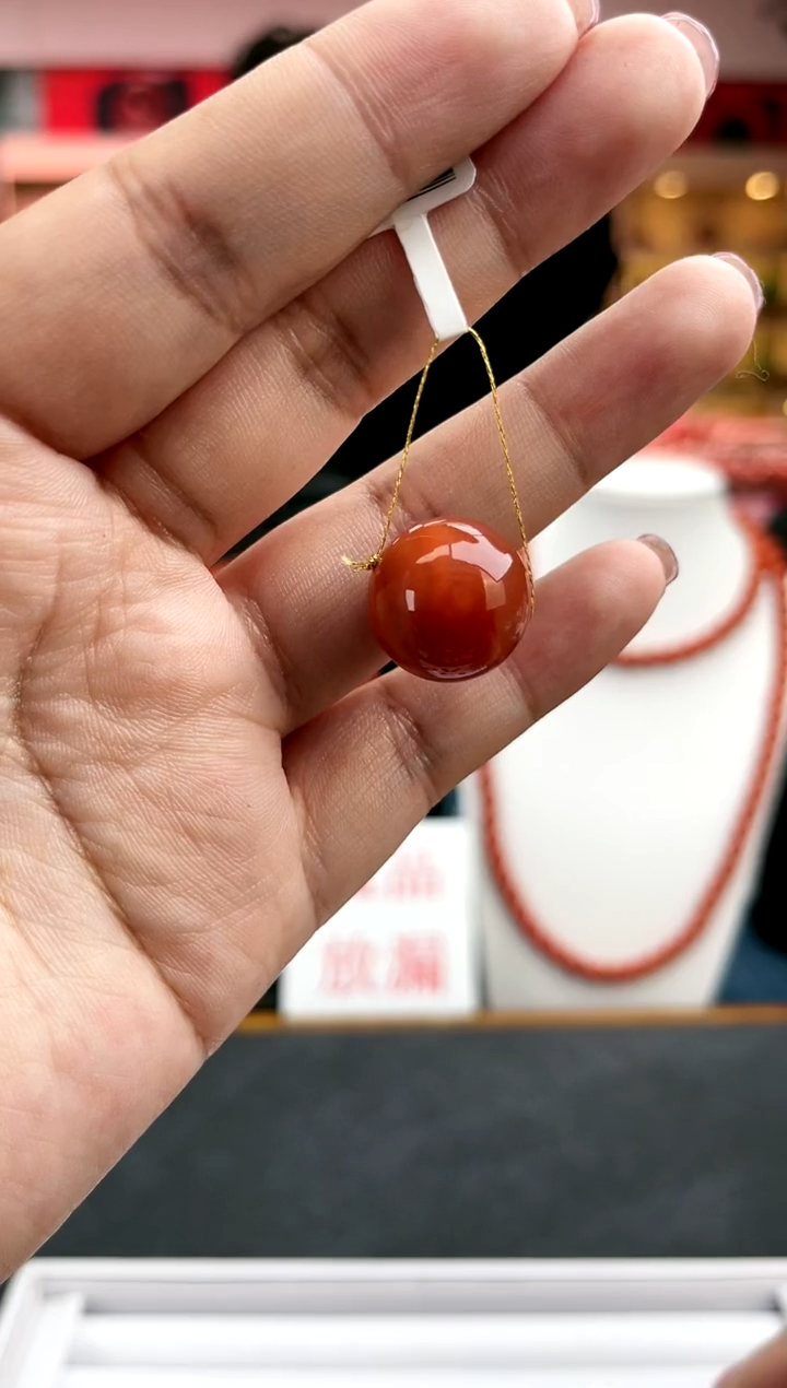 南红玛瑙卡17瓦西火焰大单珠-多样性发一件未镶嵌一件48