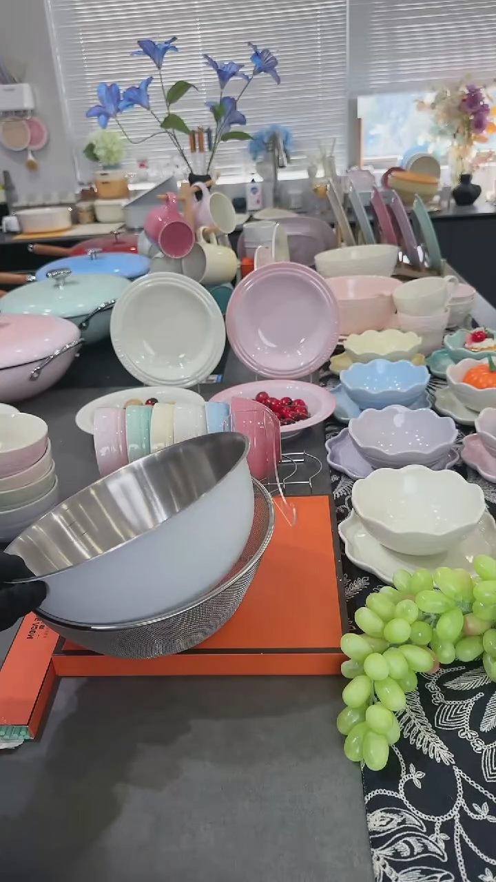 【闪购商品】瓷不锈钢料理盆+沥水篮24cm（2件套）