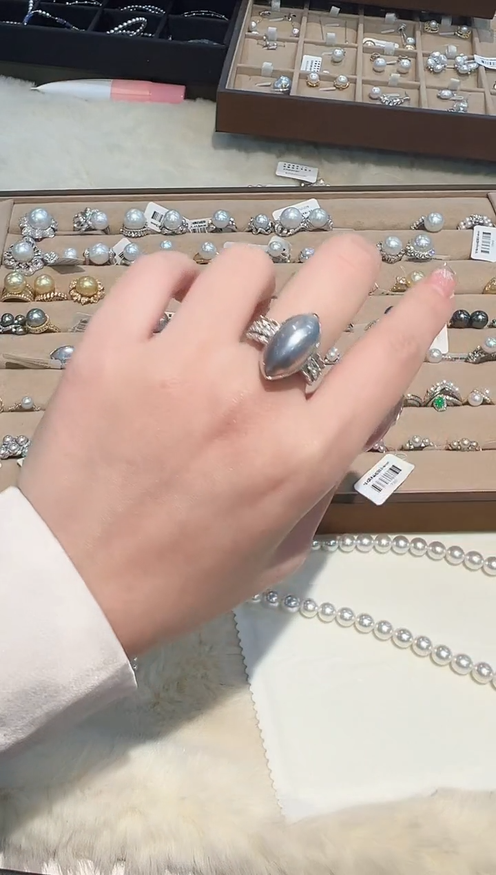 【闪购商品】拼合珍珠（马贝珠）戒指18K金镶嵌马眼马贝戒指zzxm