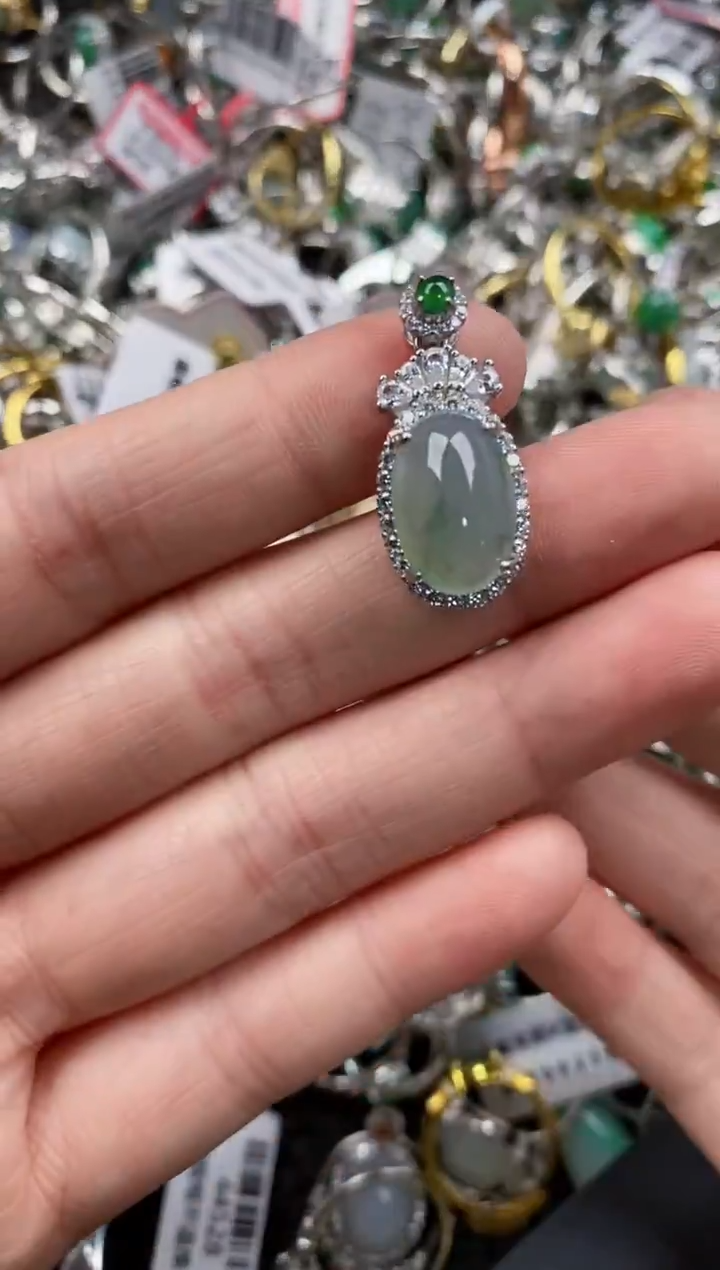 银S925镶嵌戒指翡翠555                   1