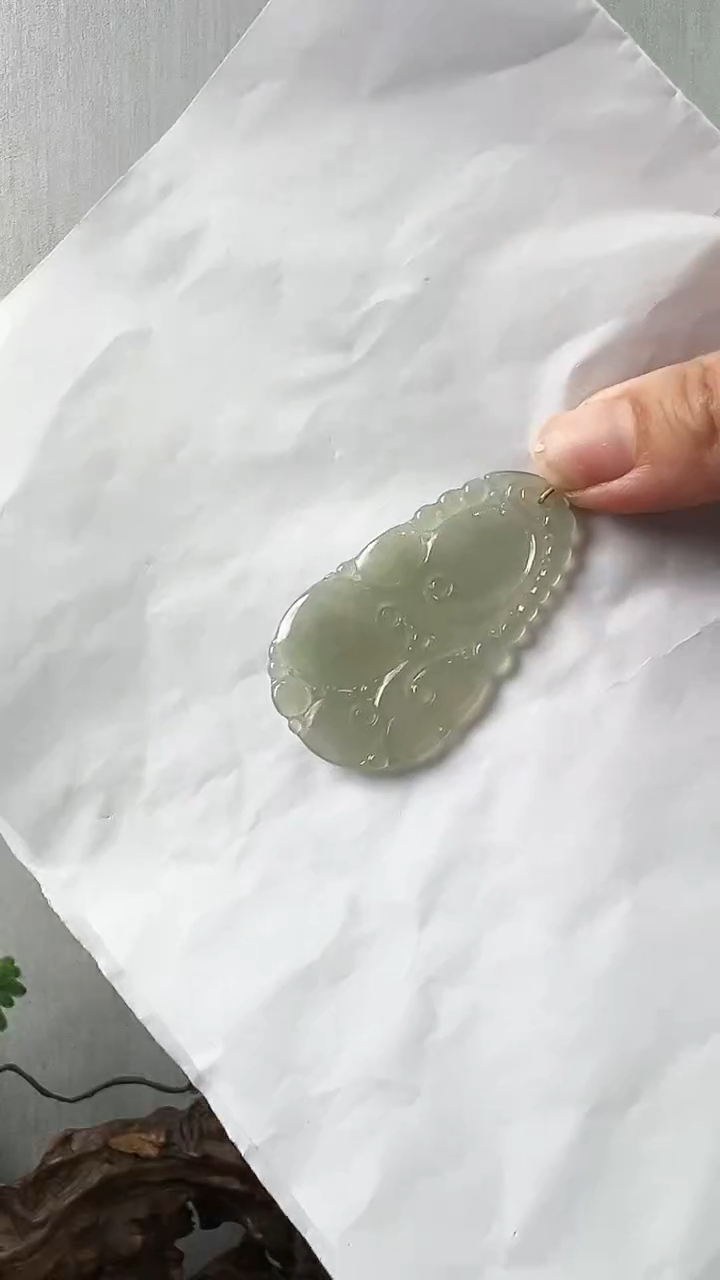 【闪购商品】翡翠颈饰18K金镶嵌如意